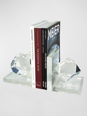 TIZO DESIGN Clear Crystal Bookend Pair